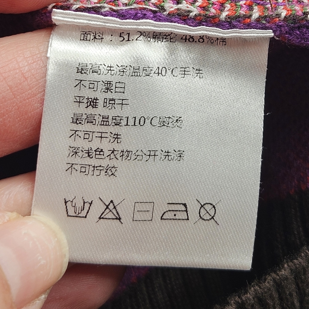 Nian Yi Sweater Purple With Green And Red Dragon Size Medium - Picture 5 of 9